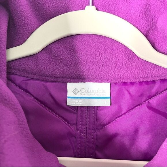 Columbia Vest Women’s Large Mix It Around Purple Quilted Zip Up Water Resistant - Picture 2 of 6